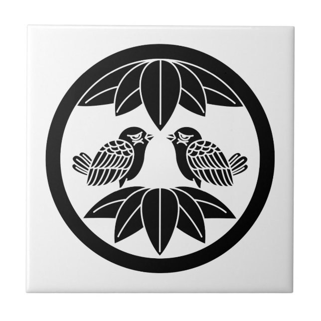 Medium ring with ten sasas facing sparrow tile (Front)