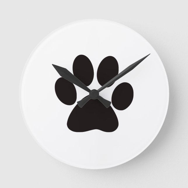 Medium round dog paw wall clock (Front)
