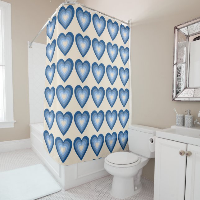 Medium Shades of Blue Hearts (In Situ)