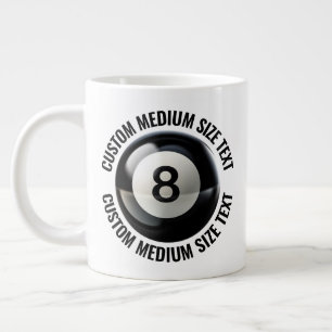Medium Size Personalized Text Giant 8 Ball Mug