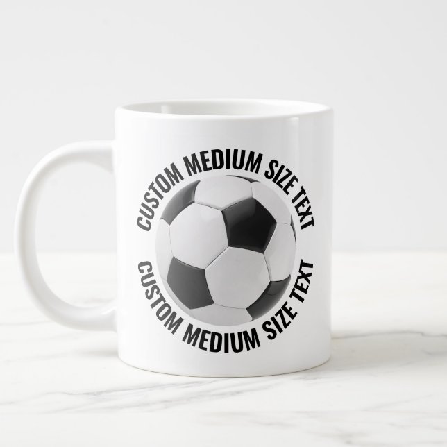 Medium Size Personalized Text Giant Soccer Mug (Left)