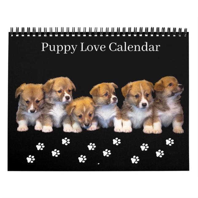 Medium Size Puppy Love Calendar (Cover)