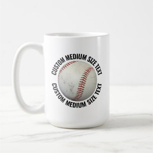 Medium Size Text 15oz Personalized Baseball Mug