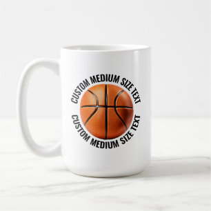 Medium Size Text 15oz Personalized Basketball Mug