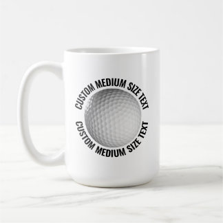 Medium Size Text 15oz Personalized Golf Mug