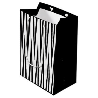 Medium-Sized Black & White Gift Bag