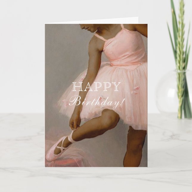Medium Skin Ballerina Birthday Card (Front)
