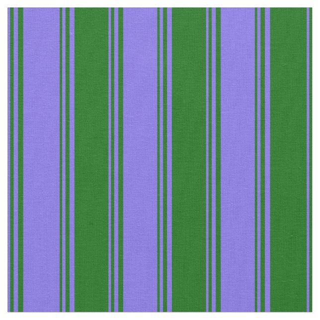 Medium Slate Blue and Dark Green Pattern Fabric (Close Up)