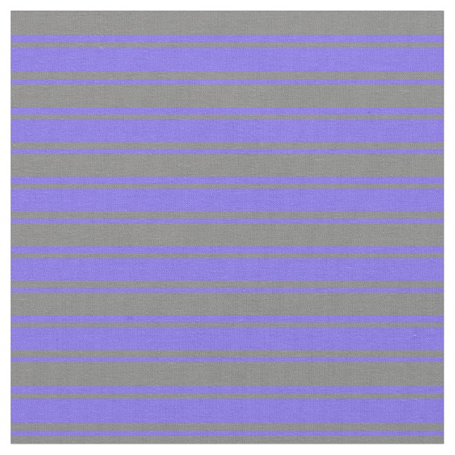 Medium Slate Blue and Grey Coloured Lines Fabric (Close Up)