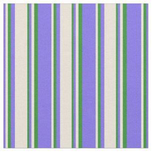 Medium Slate Blue, Bisque & Forest Green Lines Fabric