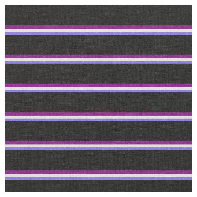 Medium Slate Blue, Light Yellow, Purple & Black Fabric (Close Up)