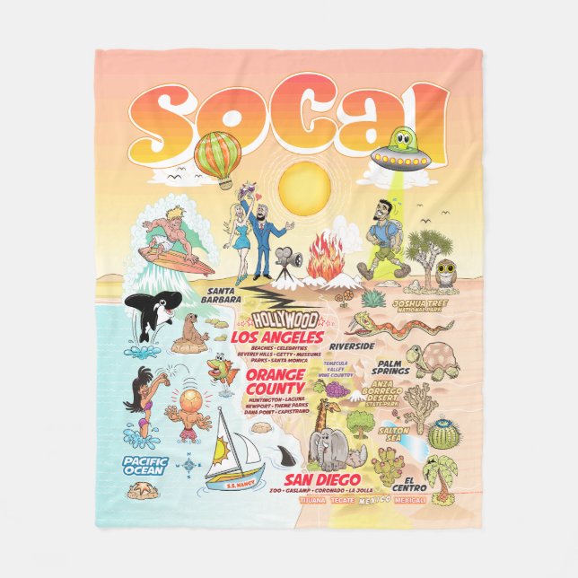 Medium SoCal Fleece Blanket (Front)