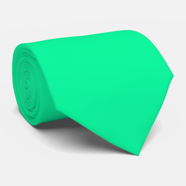 Medium Spring Green Colour Solid Plain Tie (Rolled)