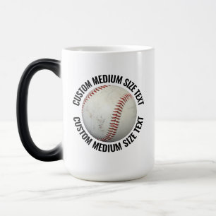Medium Text & Baseball 15oz Custom Heat Changing Magic Mug