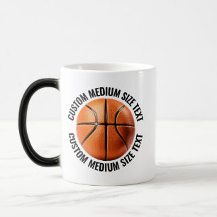 Medium Text & Basketball 11oz Custom Heat Changing Magic Mug