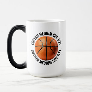 Medium Text & Basketball 15oz Custom Heat Changing Magic Mug