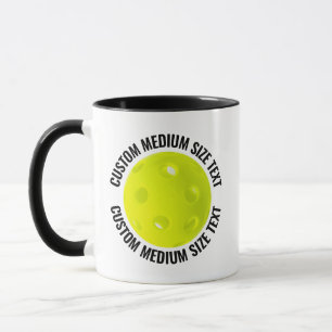 Medium Text BLACK Combo 11oz Custom Pickleball Mug