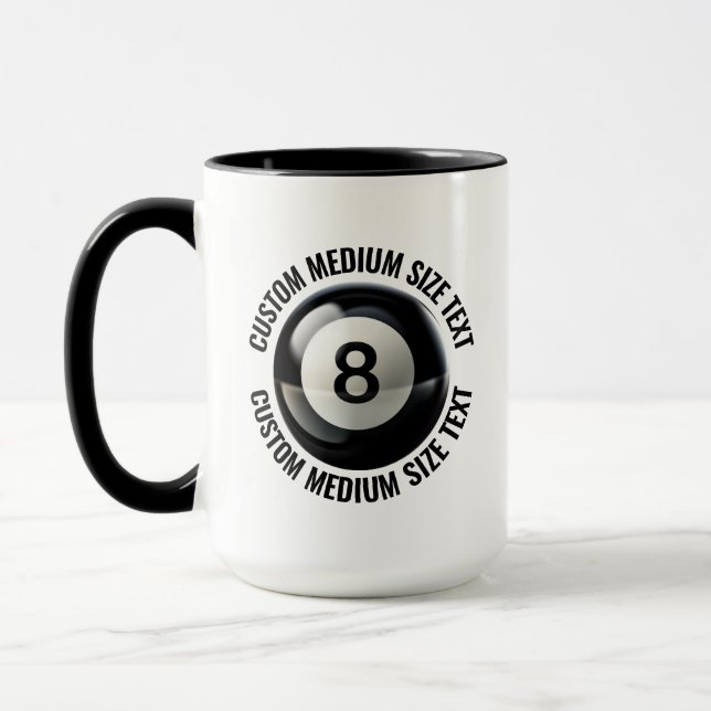 Medium Text BLACK Combo 15oz Custom 8 Ball Mug (Left)