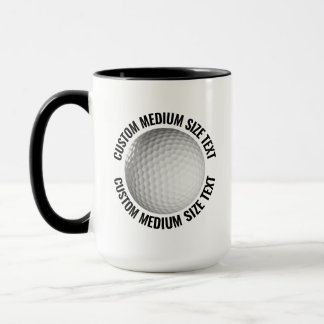 Medium Text BLACK Combo 15oz Custom Golf Mug