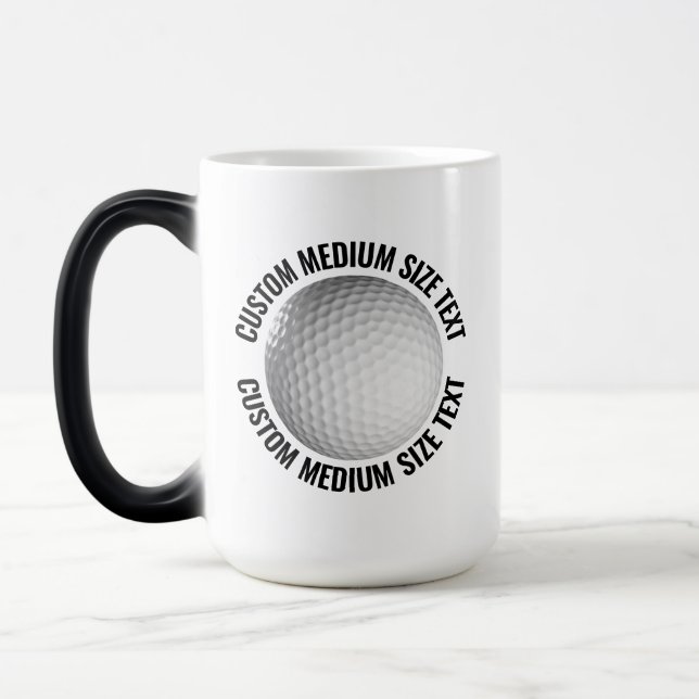 Medium Text & Golf Ball 15oz Custom Heat Changing Magic Mug (Left)