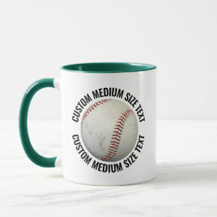 Medium Text HUNT. GREEN Combo 11oz Custom Baseball Mug