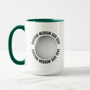 Medium Text HUNTER GREEN Combo 15oz Custom Golf Mug