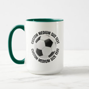 Medium Text HUNTER GREEN Combo 15oz Custom Soccer Mug