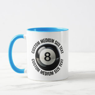 Medium Text LIGHT BLUE Combo 11oz Custom 8 Ball Mug