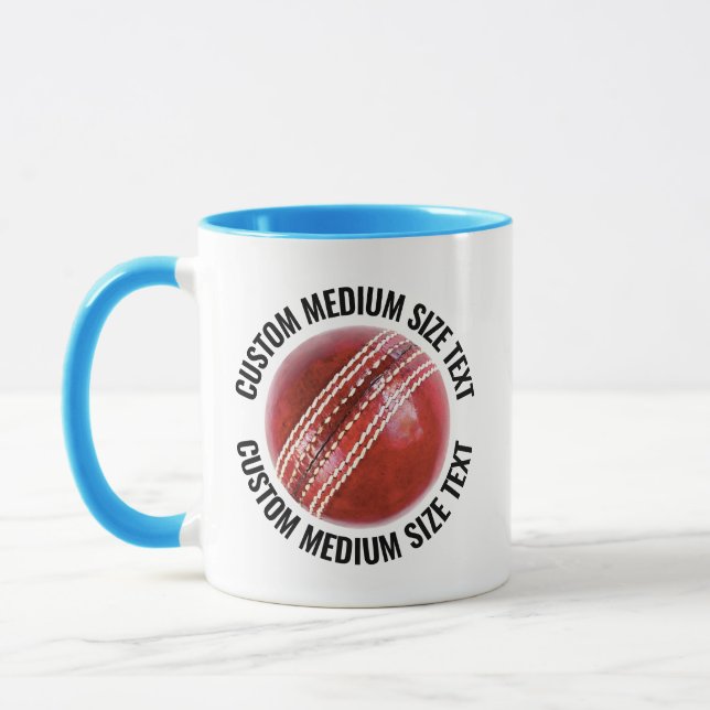 Medium Text LIGHT BLUE Combo 11oz Custom Cricket Mug (Left)