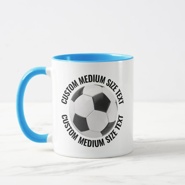 Medium Text LIGHT BLUE Combo 11oz Custom Soccer Mug (Left)