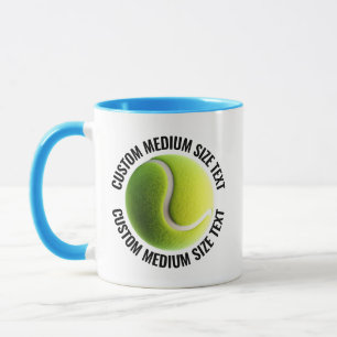 Medium Text LIGHT BLUE Combo 11oz Custom Tennis Mug