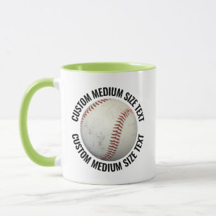 Medium Text LIME GREEN Combo 11oz Custom Baseball Mug