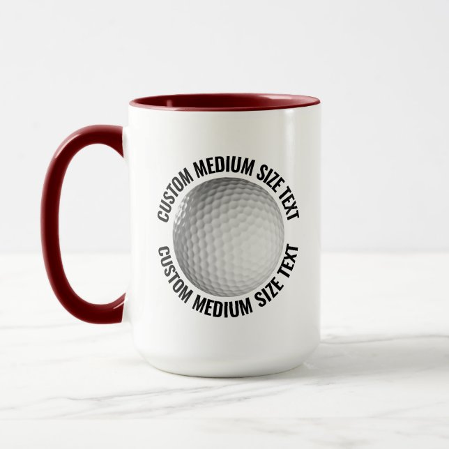 Medium Text MAROON Combo 15oz Custom Golf Mug (Left)