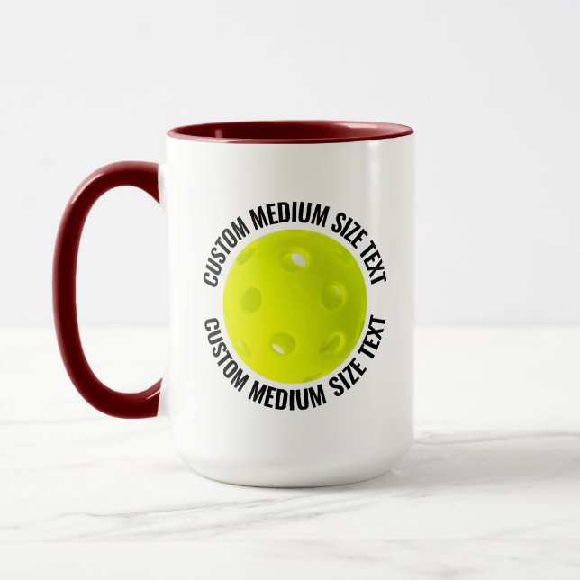 Medium Text MAROON Combo 15oz Custom Pickleball Mug (Left)