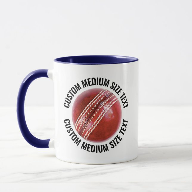 Medium Text NAVY BLUE Combo 11oz Custom Cricket Mug (Left)