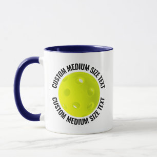 Medium Text NAVY BLUE Combo 11oz Custom Pickleball Mug