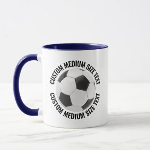 Medium Text NAVY BLUE Combo 11oz Custom Soccer Mug
