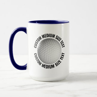 Medium Text NAVY BLUE Combo 15oz Custom Golf Mug