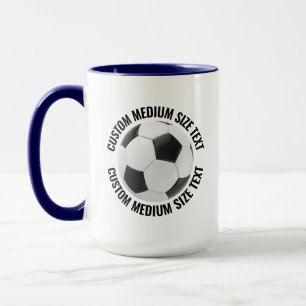 Medium Text NAVY BLUE Combo 15oz Custom Soccer Mug