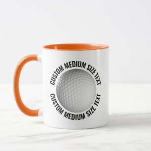 Medium Text ORANGE Combo 11oz Custom Golf Mug
