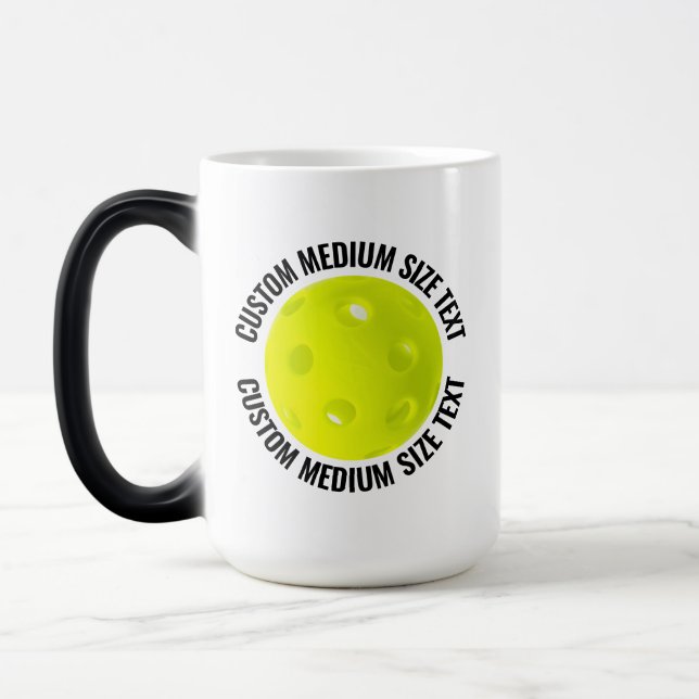 Medium Text & Pickleball 15oz Custom Heat Changing Magic Mug (Left)