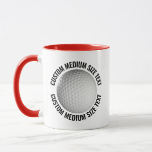 Medium Text RED Combo 11oz Custom Golf Mug