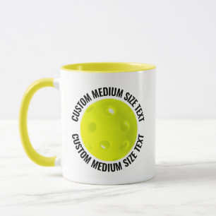 Medium Text YELLOW Combo 11oz Custom Pickleball Mug