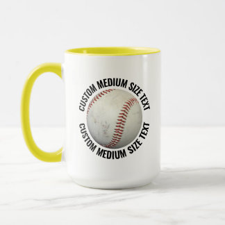 Medium Text YELLOW Combo 15oz Custom Baseball Mug