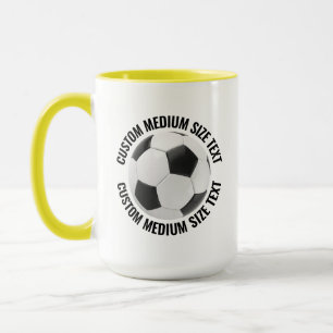 Medium Text YELLOW Combo 15oz Custom Soccer Mug