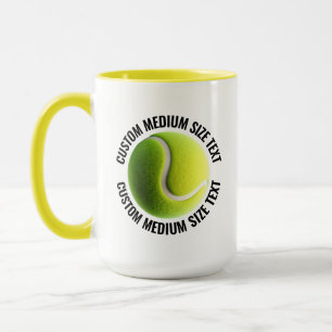 Medium Text YELLOW Combo 15oz Custom Tennis Mug