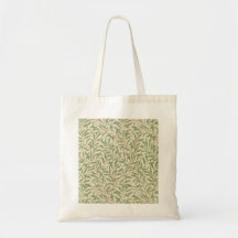 Medium Tote bag beige with classy green leaves des