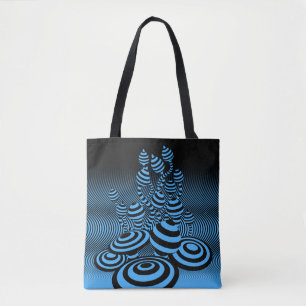 Medium Tote bag Magic Mushrooms optical design.