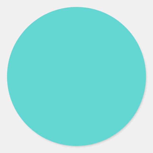 Medium Turquoise Classic One Colour Classic Round Sticker (Front)