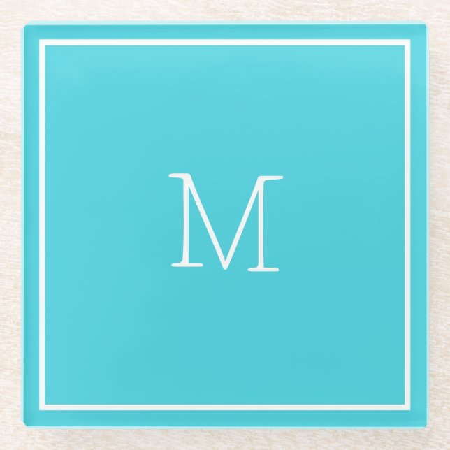 Medium Turquoise Glass Coaster (Front)